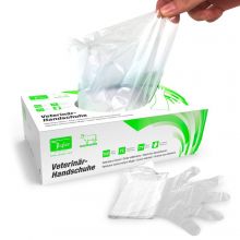 Veterinaire handschoen lang 90 cm. transparant per 100 stuks