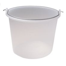 Emmer, kunststof, Transparant 12 liter 5 mm beugel
